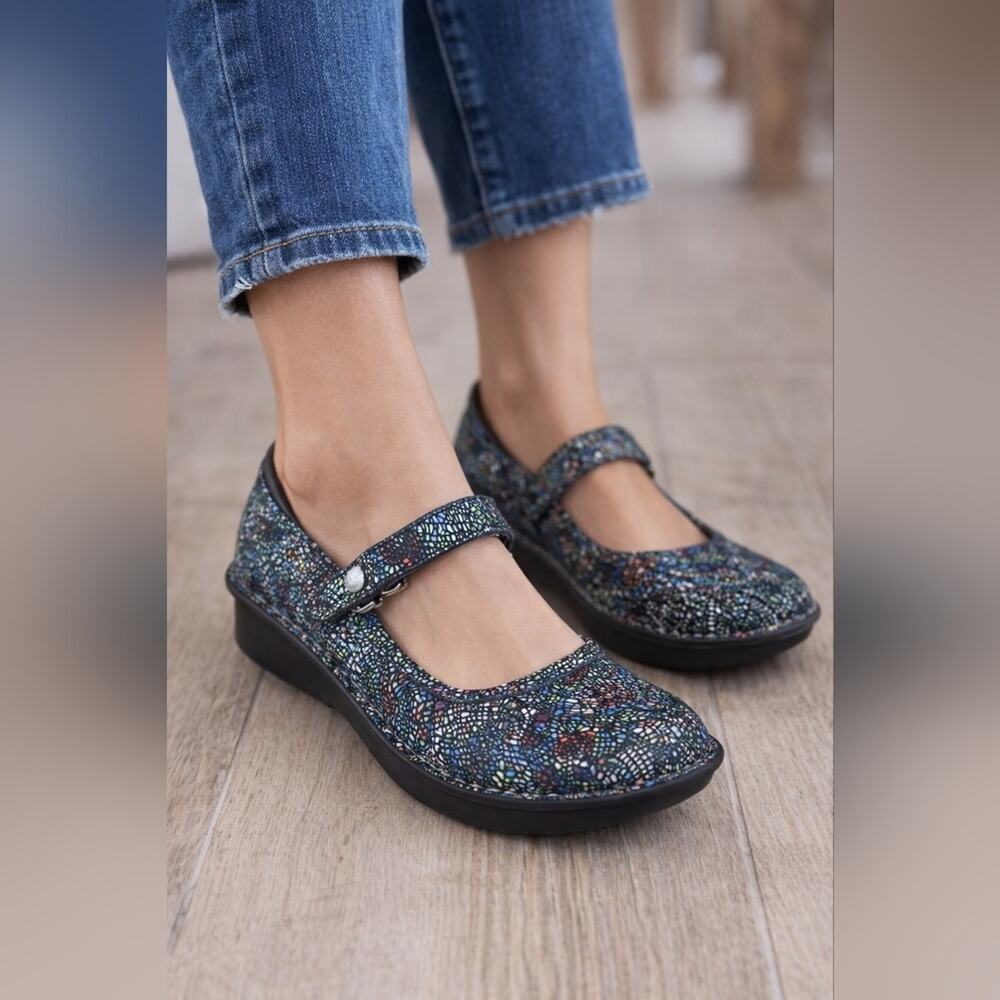Alegria Womens Mosaic Print Mary Jane Shoes Sz. 38